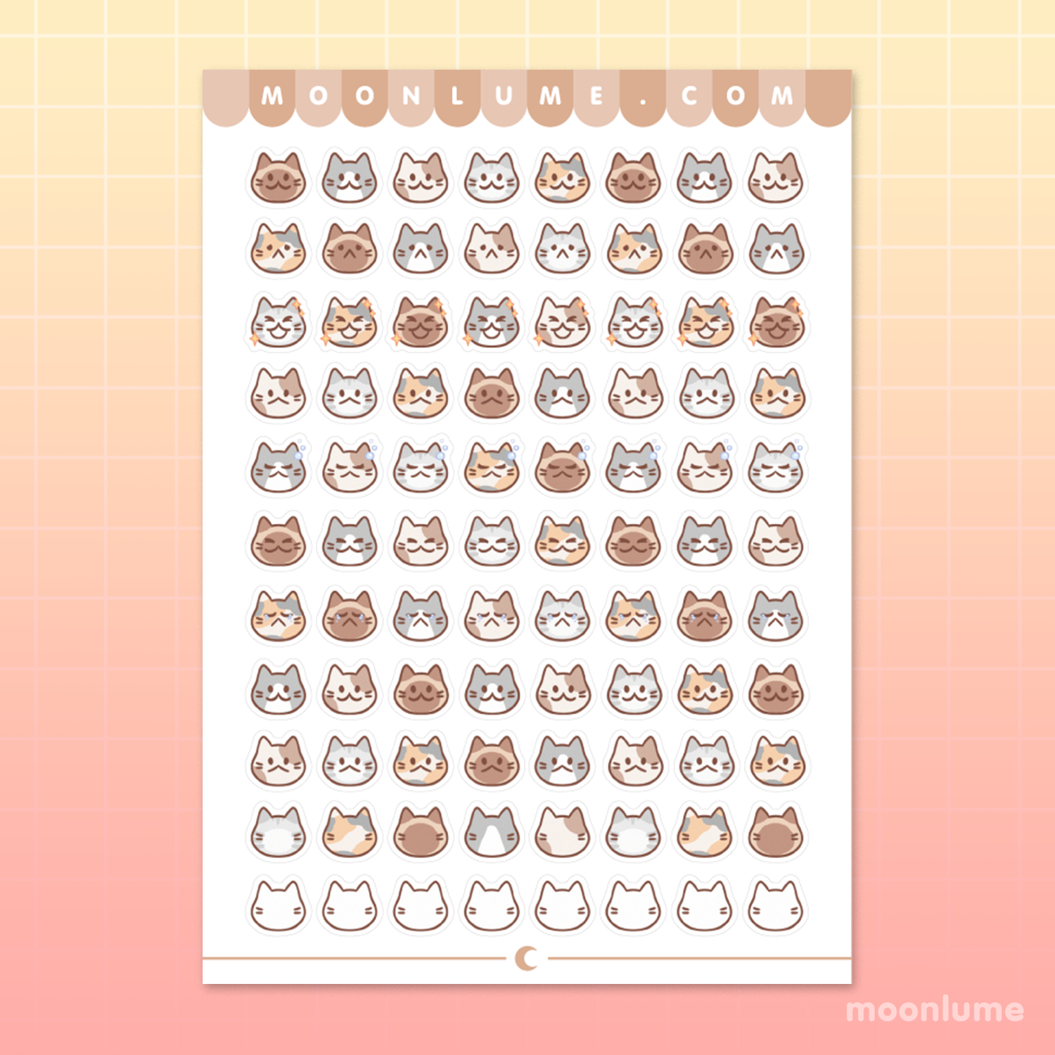 Cat Friends vinyl sticker sheet