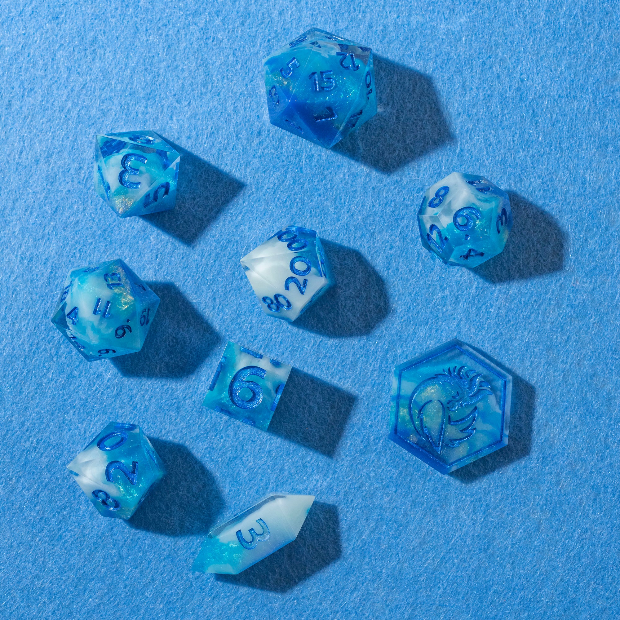 Oceana Blue - 9 Piece Dice Set