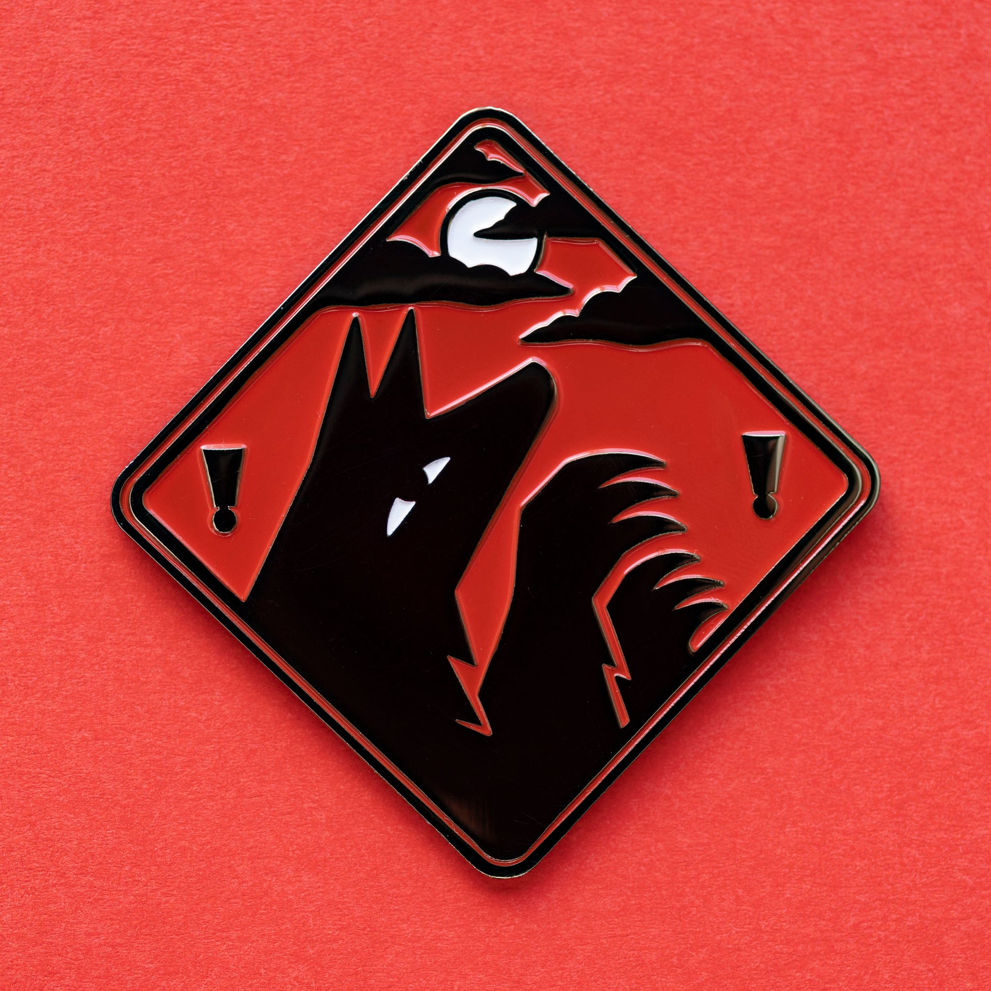 Werewolf Warning Enamel Pin