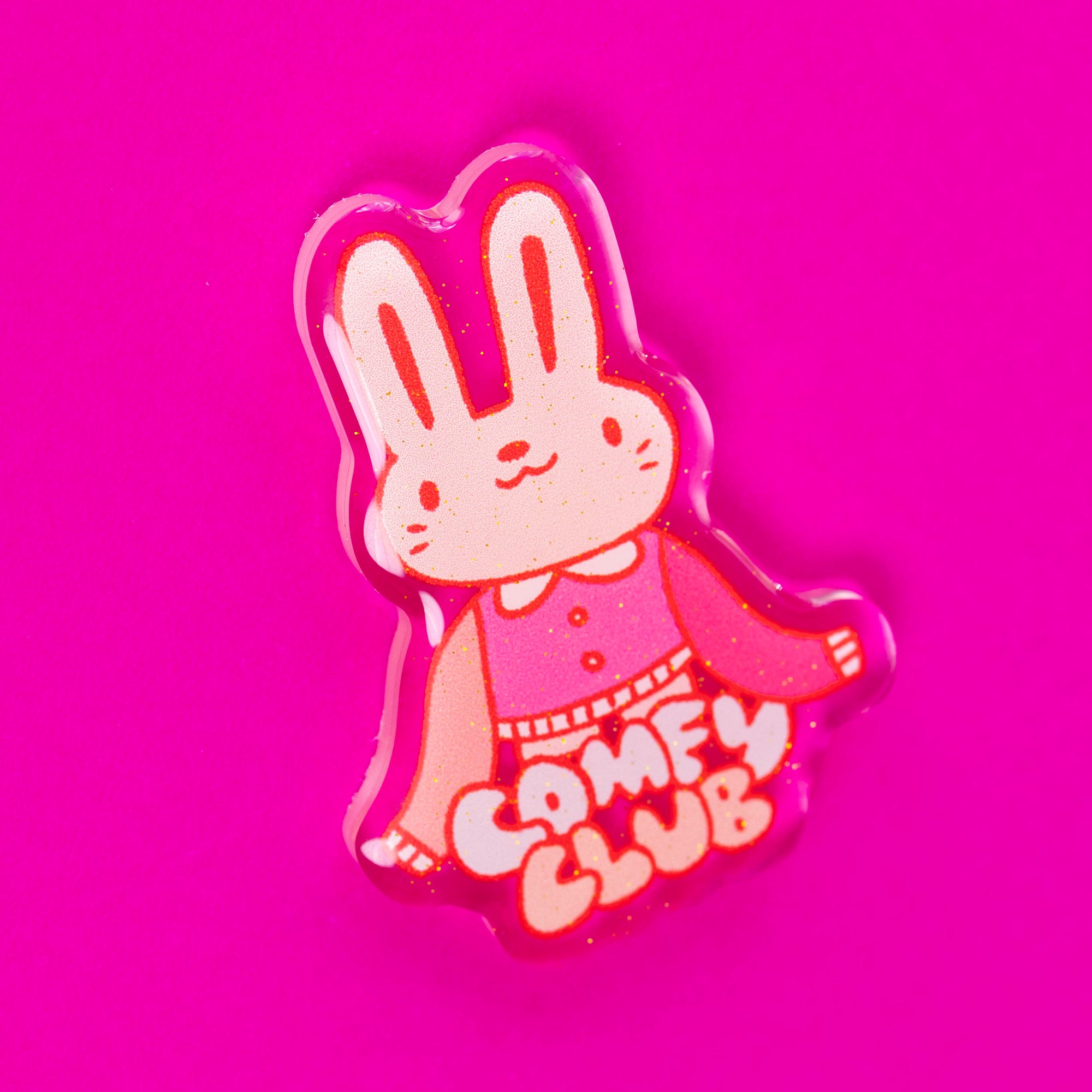 Comfy Club' Bunny Acrylic Pin