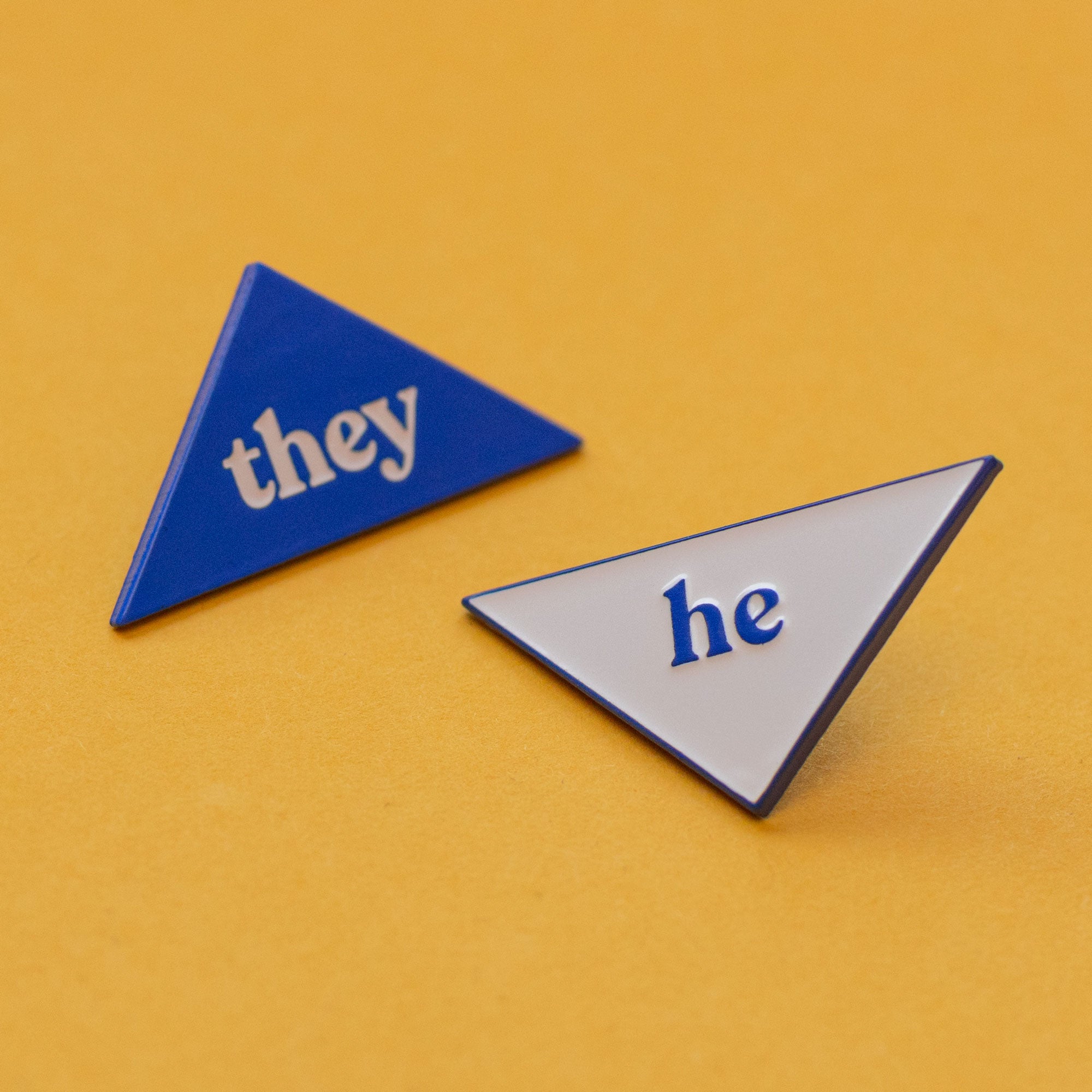 He - Pronouns Combo Enamel Pins - Blue - Part 2