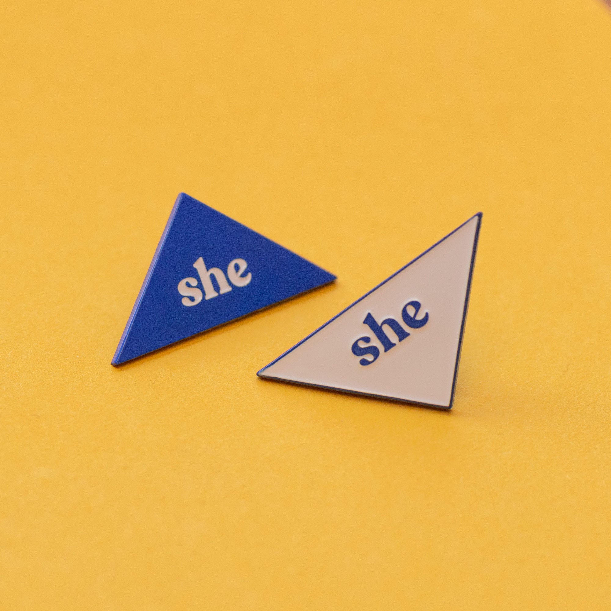 She - Pronouns Combo Enamel Pins - Blue - Part 2