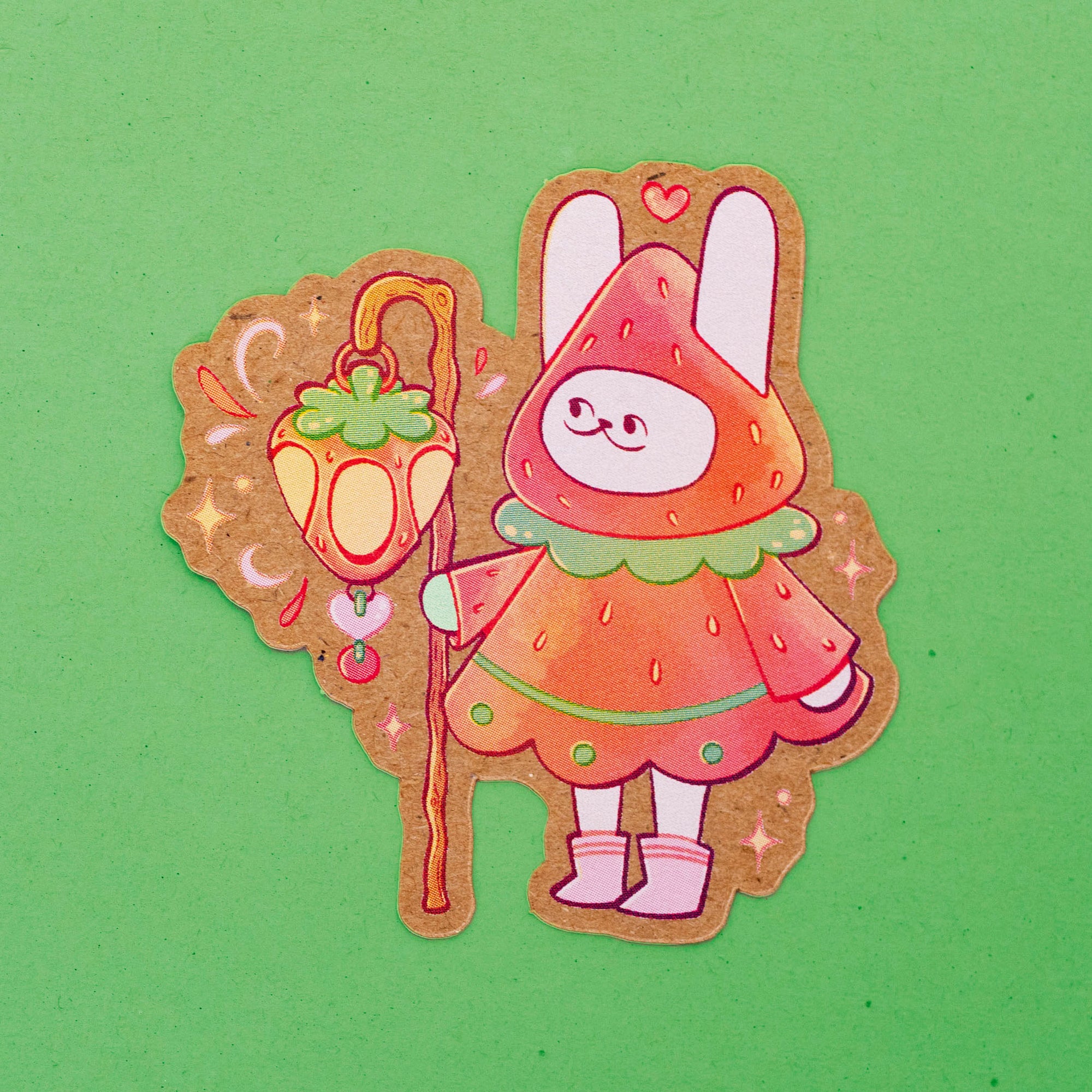 Strawberry Explorer Bunny vinyl sticker