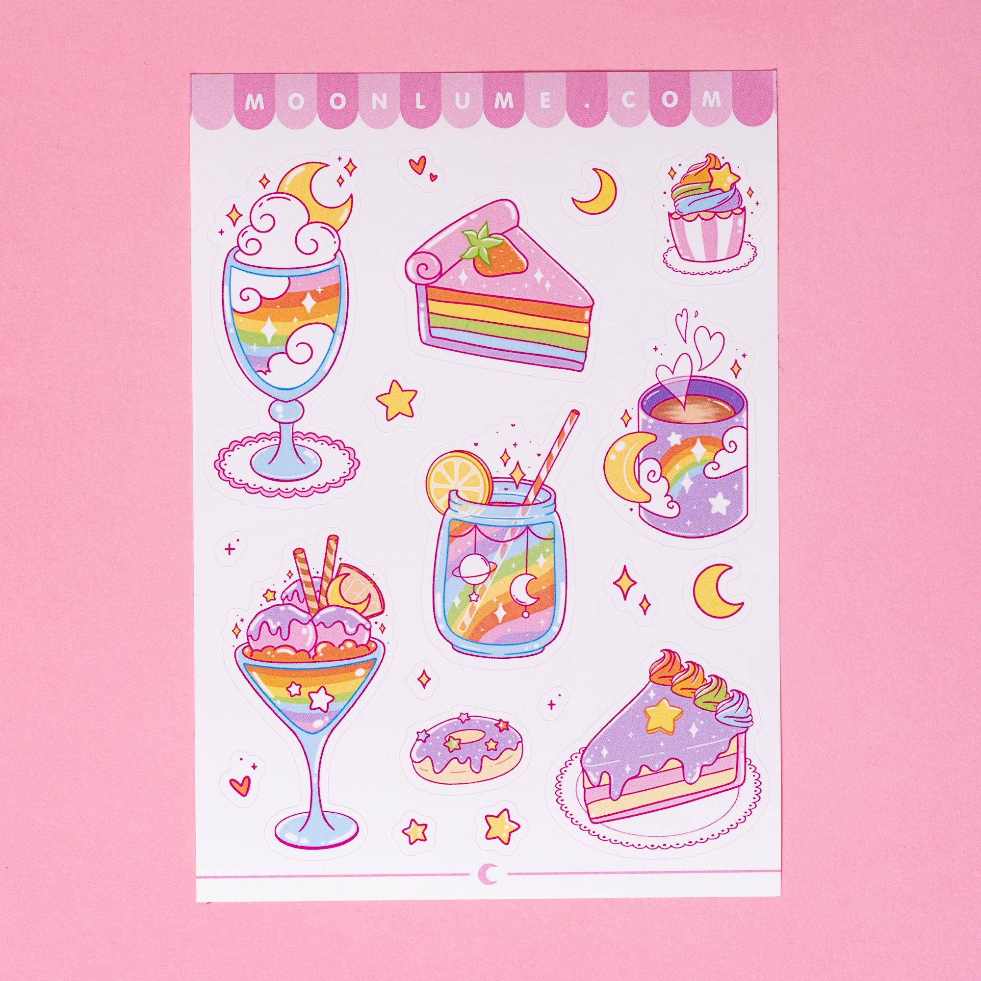 Rainbow Desserts vinyl sticker sheet