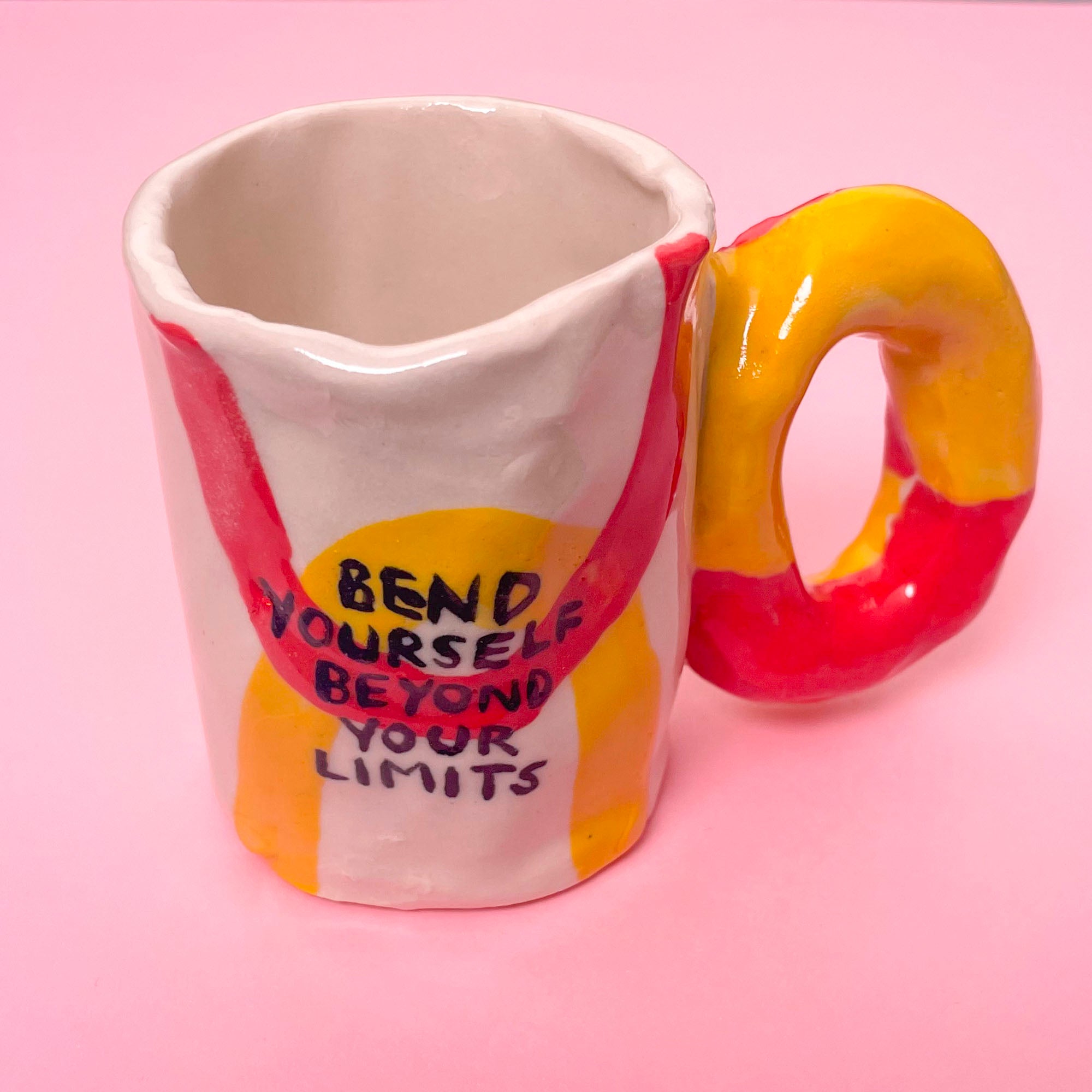 Bend Yourself Beyond Your Limits Funky Handle Mini Mug
