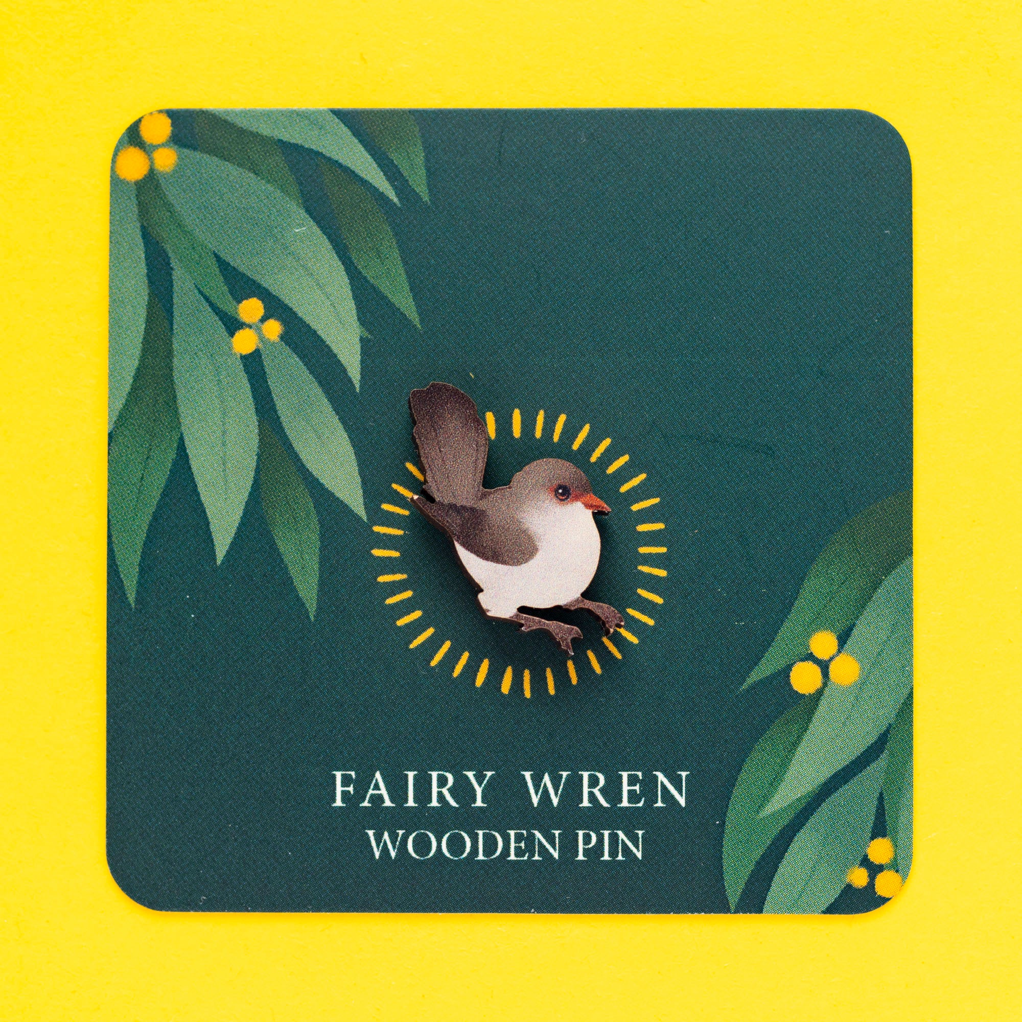 Fairy Wren Female Wood Pin
