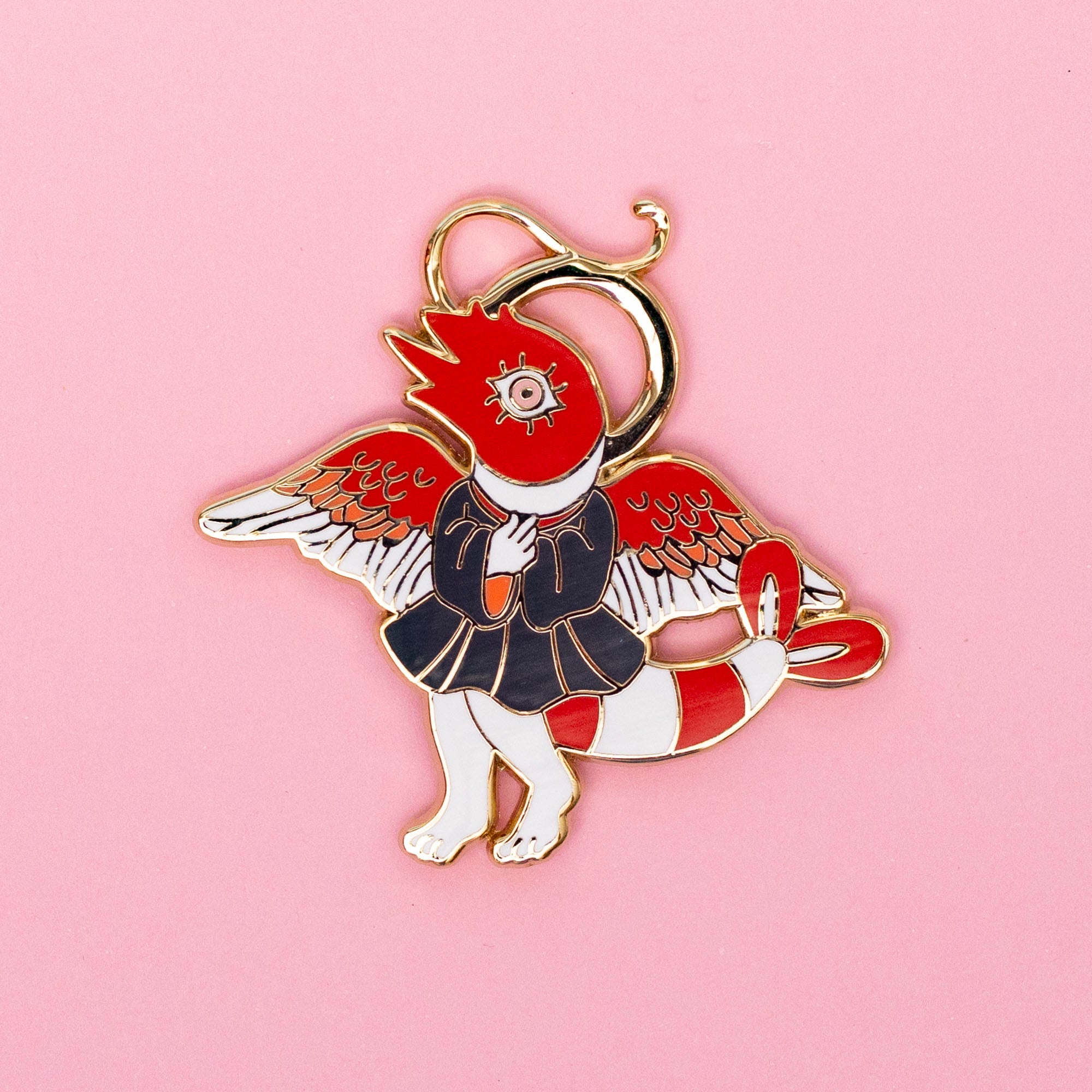 Shrimp Angel Pin - Red