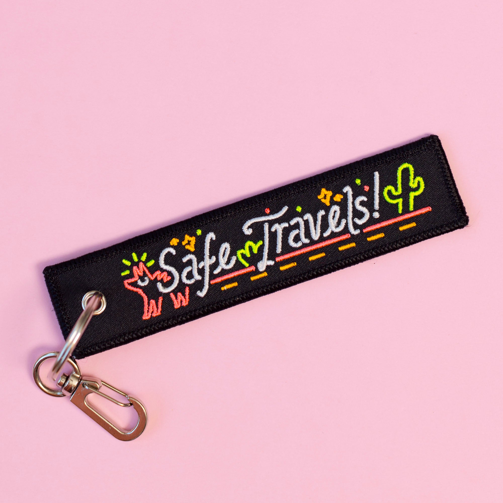 Safe Travels Embroidered Keychain