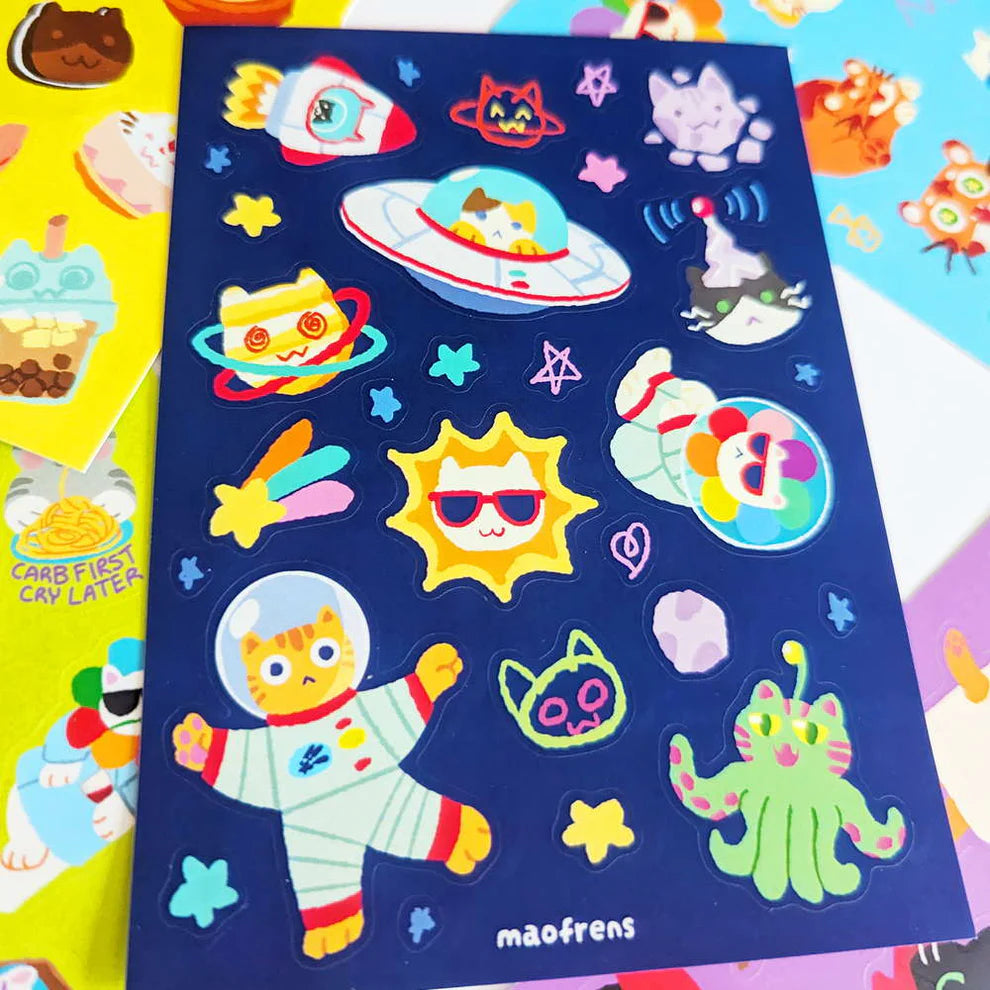 Cats in Space Sticker Sheet