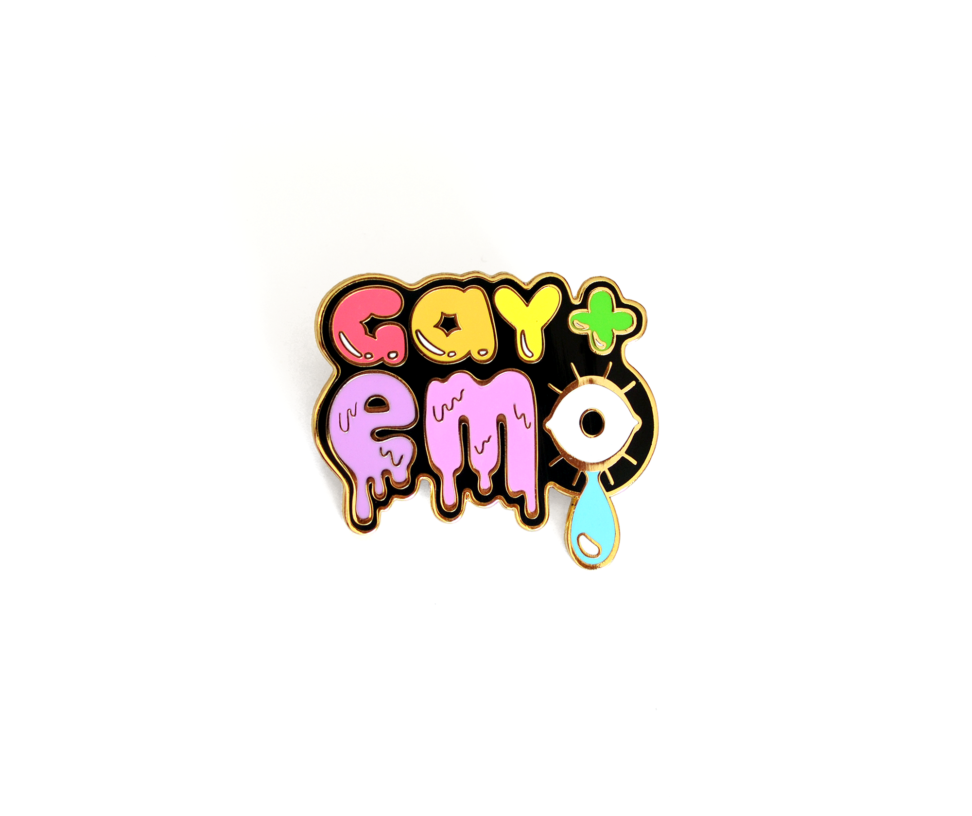 Gay + Emo hard enamel pin