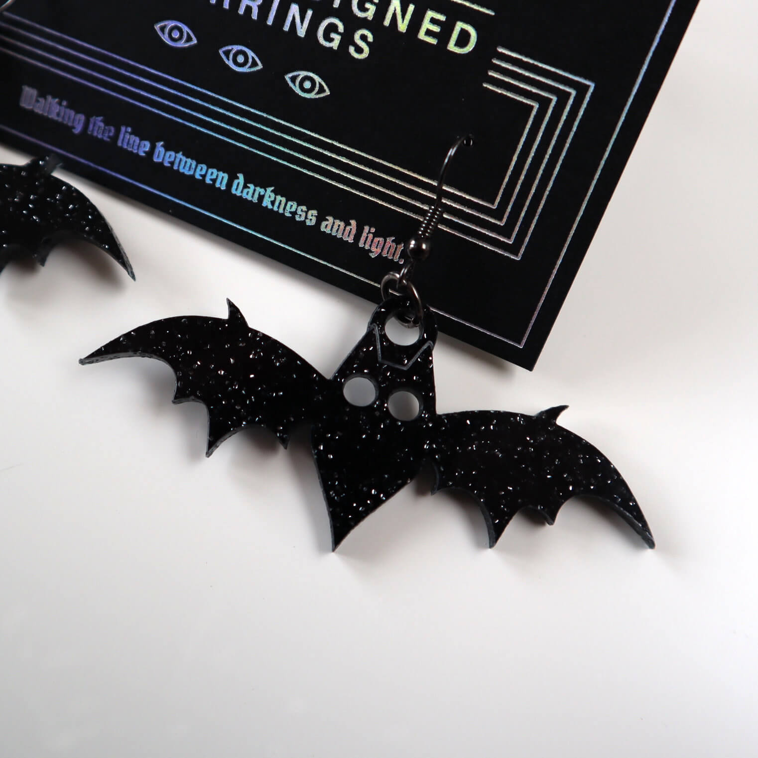 Glitter Bat Acrylic Earrings