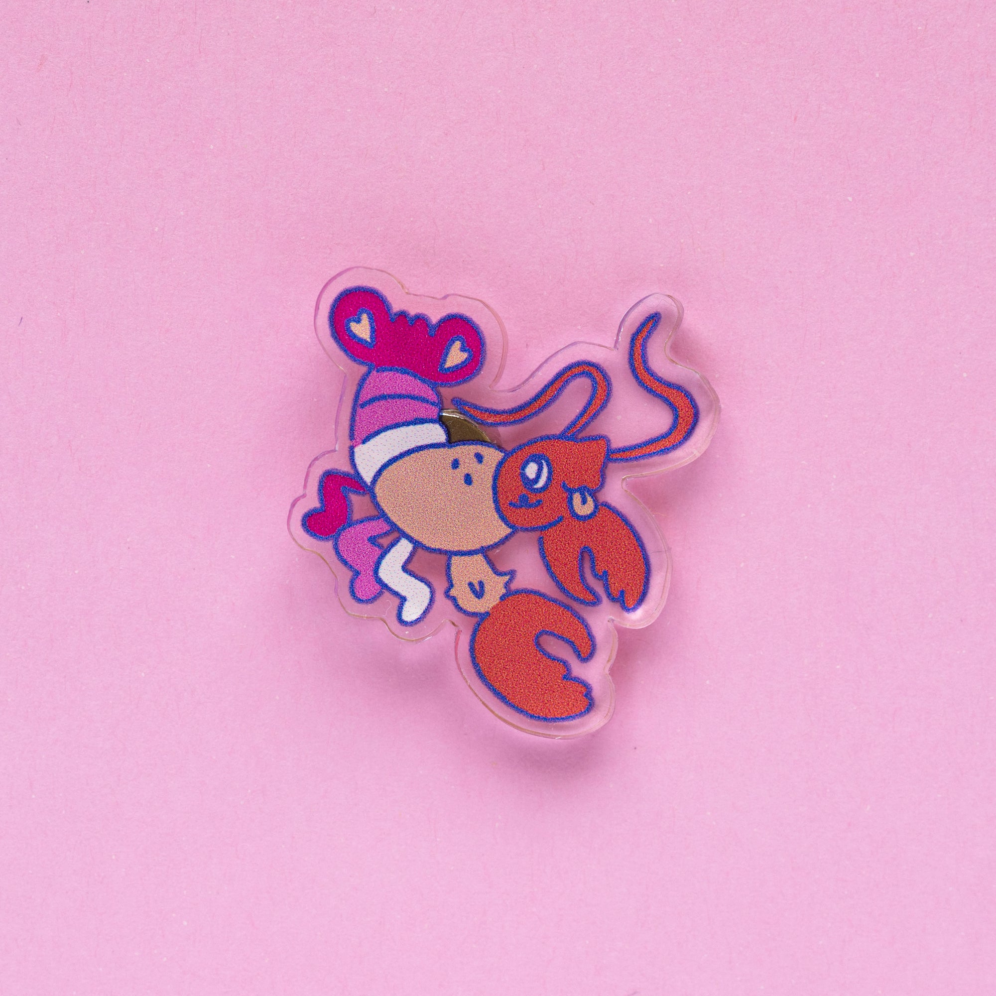 lesbian lobster mini acrylic pin