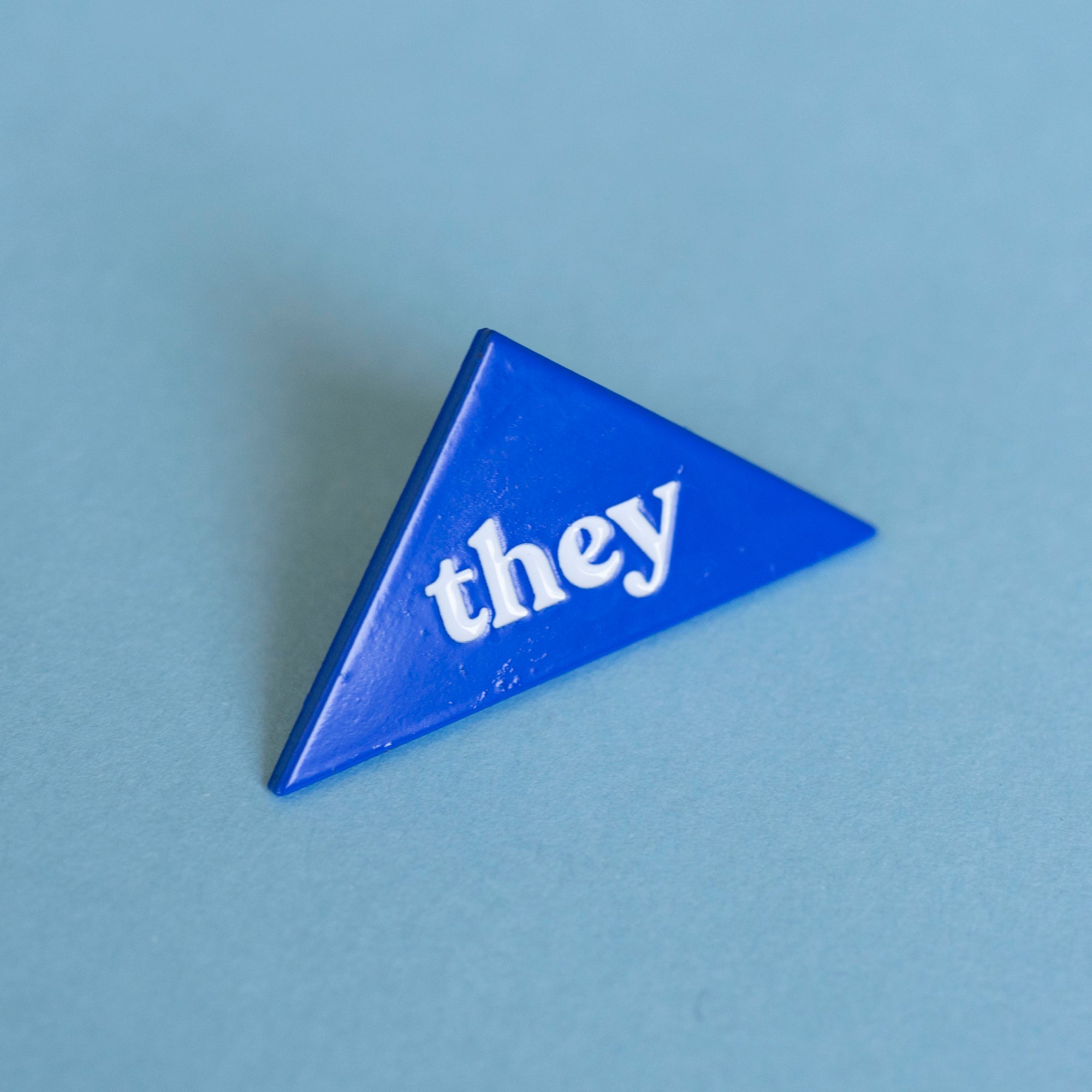 They - Pronouns Combo Enamel Pins - Blue - Top