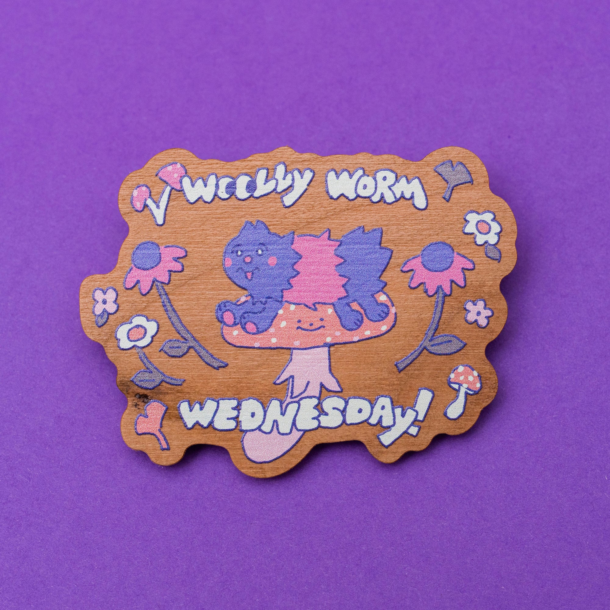 Woolly Worm Wednesday Wood Pin