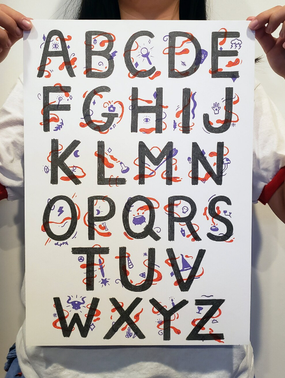 Magic Alphabet Risograph Print