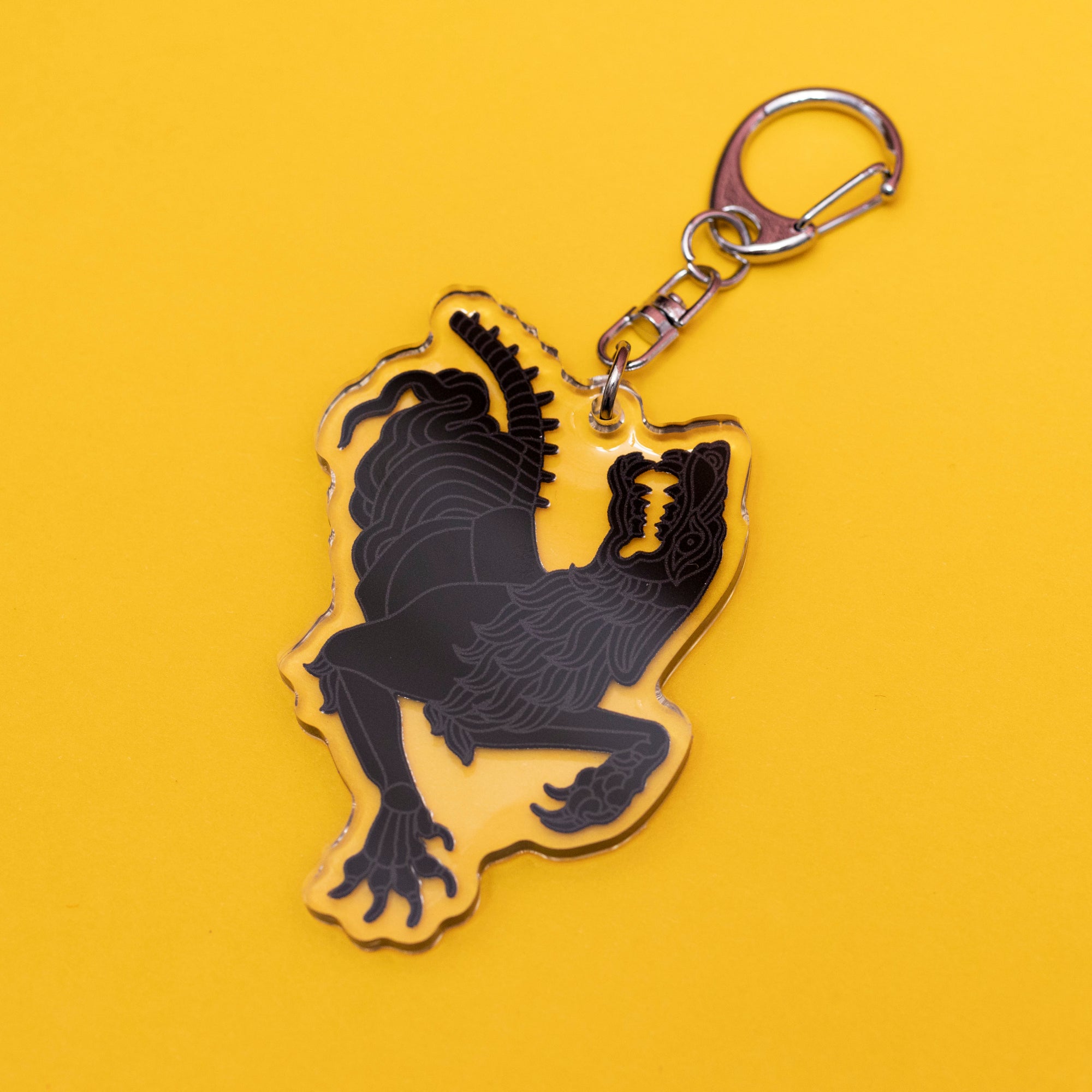 Wolf gold foil charm