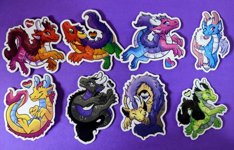 Pride Dragon Stickers